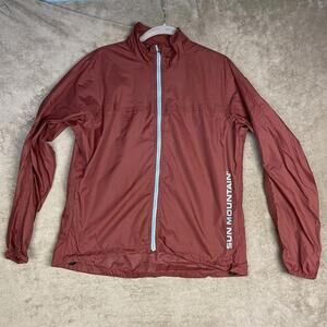 Sun Mountain Jacket Women's Medium Red Golf Rain Windbreaker Micro-J